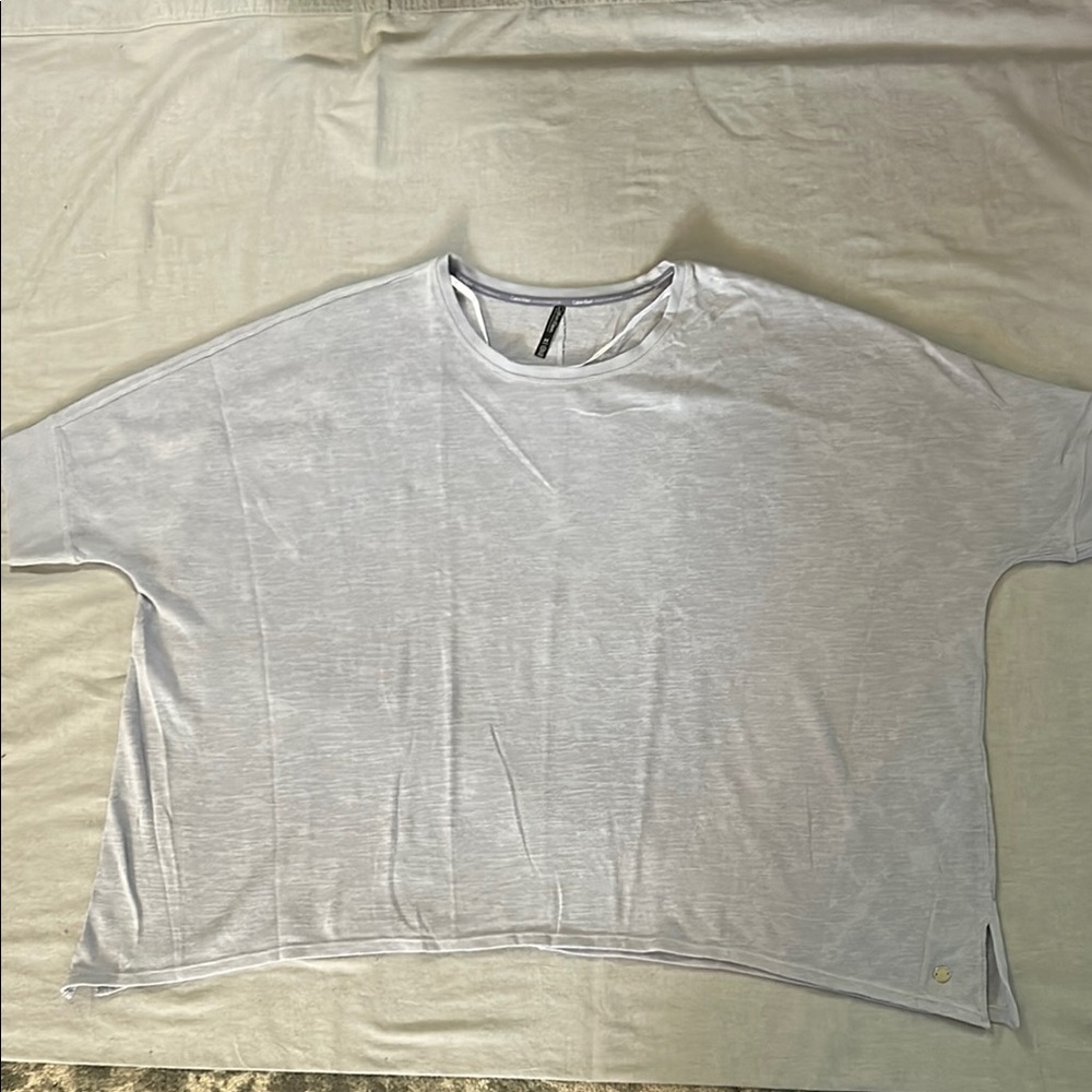 Calvin Klein Performance Lilac Oversized Boxy Short Sleeve Fine Knit Top